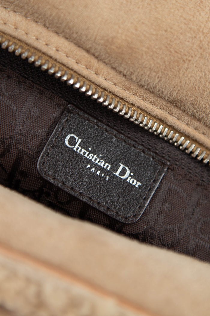 2000s Christian Dior Shearling Flight Collection Shoulder Bag