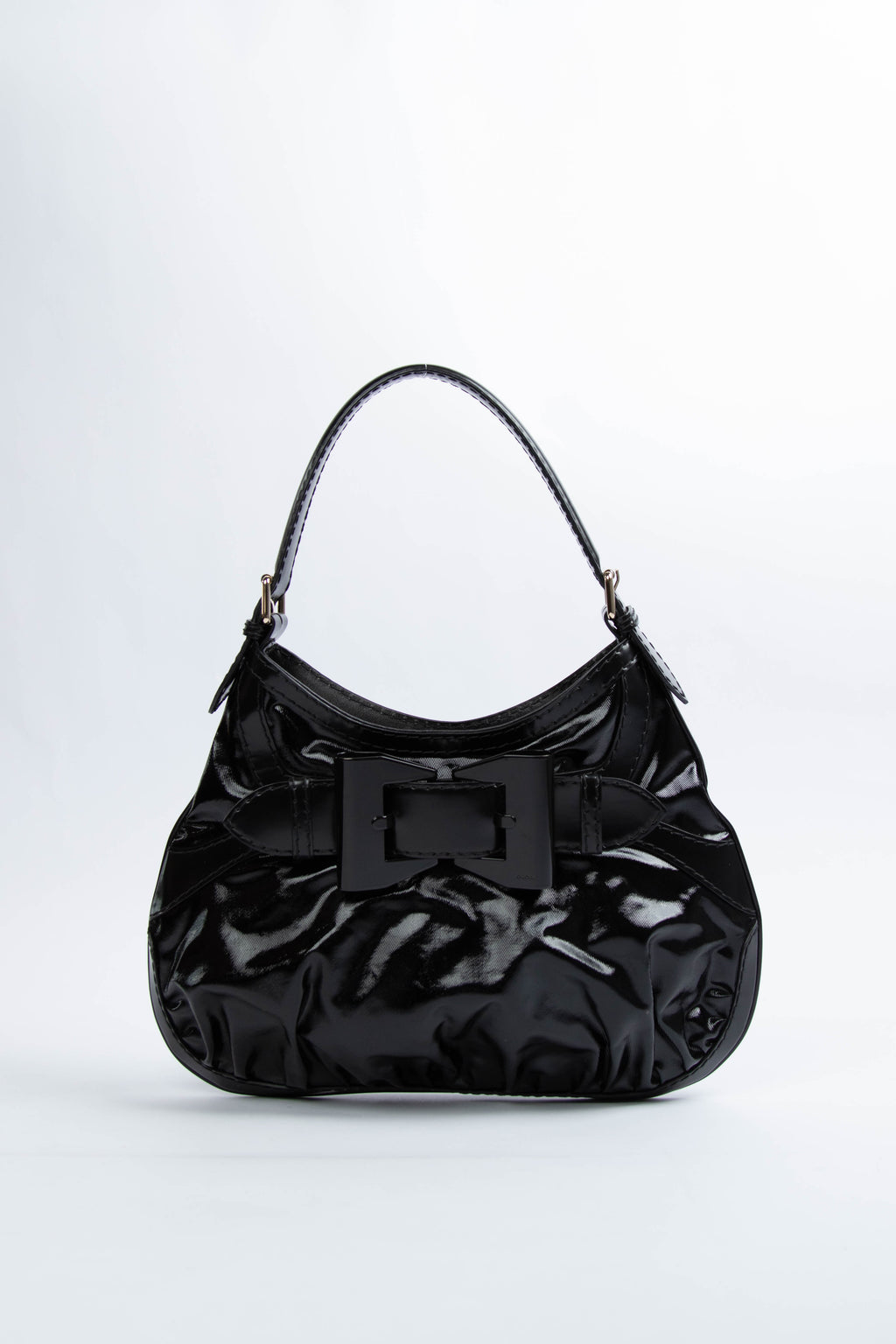 Vintage Gucci Black Dialux Queen Hobo Shoulder Bag