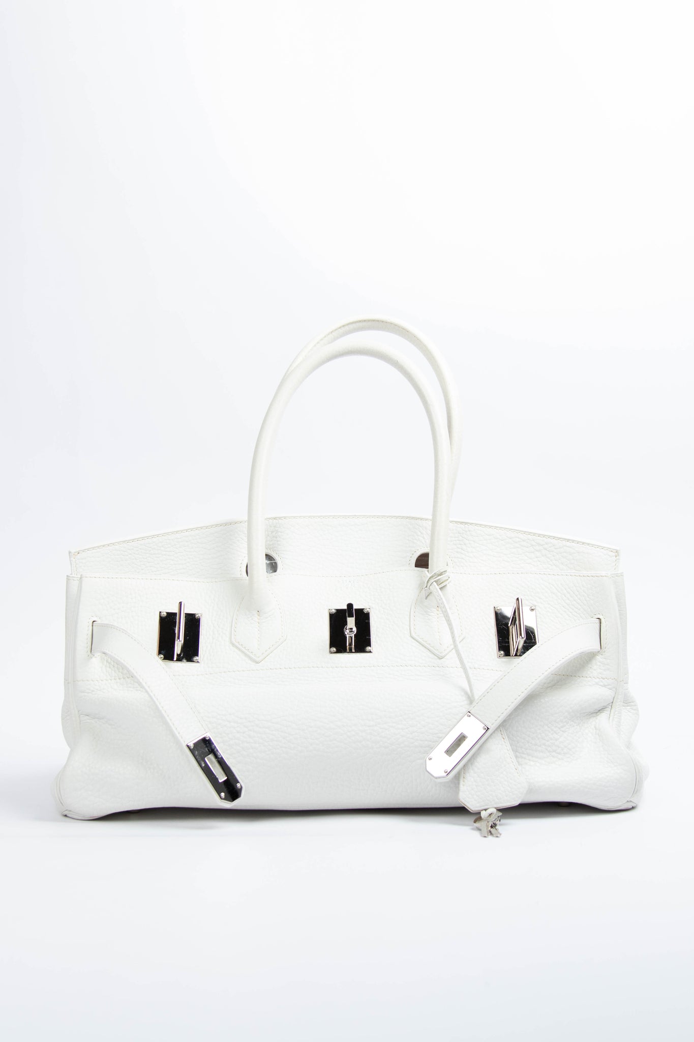 2005 Hermes White Clemence Shoulder Birkin JPG HAC SHW