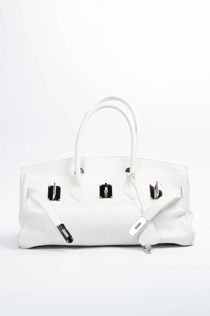 2005 Hermes White Clemence Shoulder Birkin JPG HAC SHW