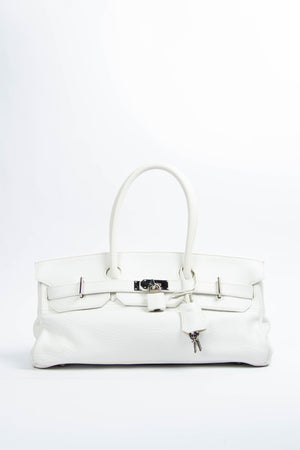 2005 Hermes White Clemence Shoulder Birkin JPG HAC SHW