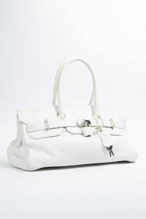 2005 Hermes White Clemence Shoulder Birkin JPG HAC SHW