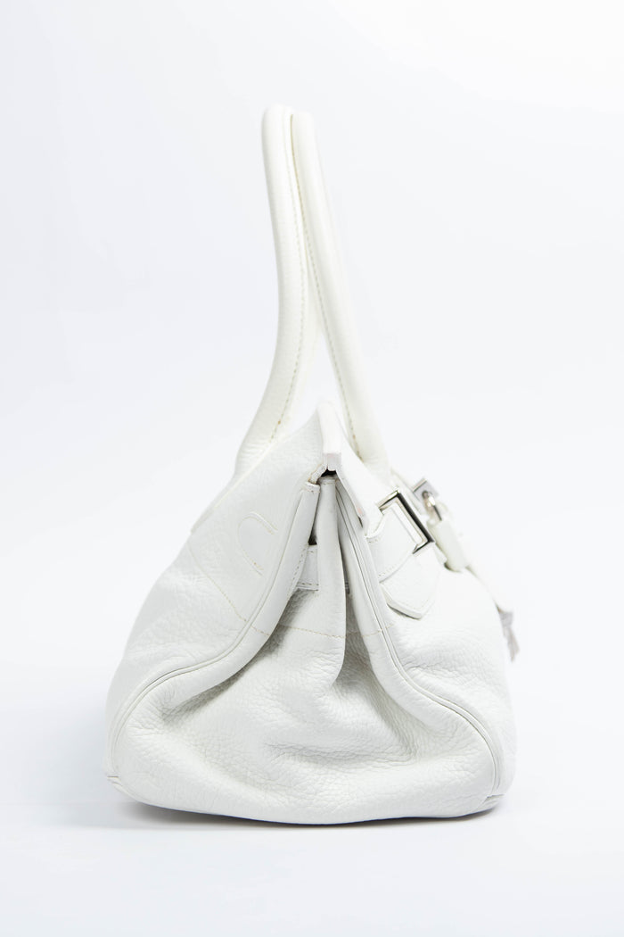 2005 Hermes White Clemence Shoulder Birkin JPG HAC SHW