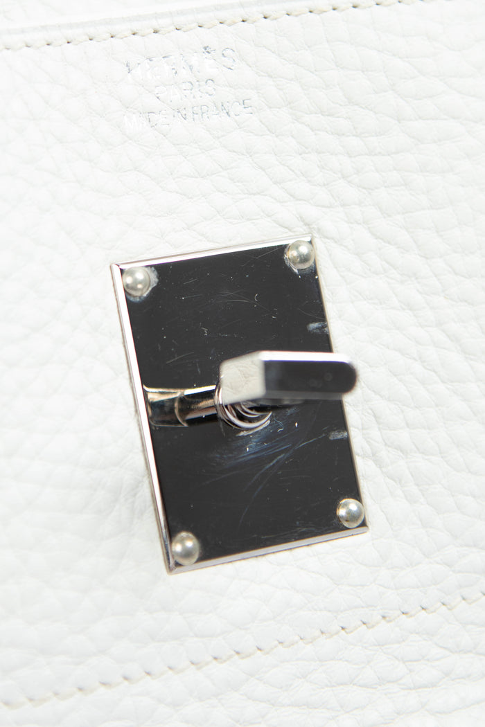 2005 Hermes White Clemence Shoulder Birkin JPG HAC SHW