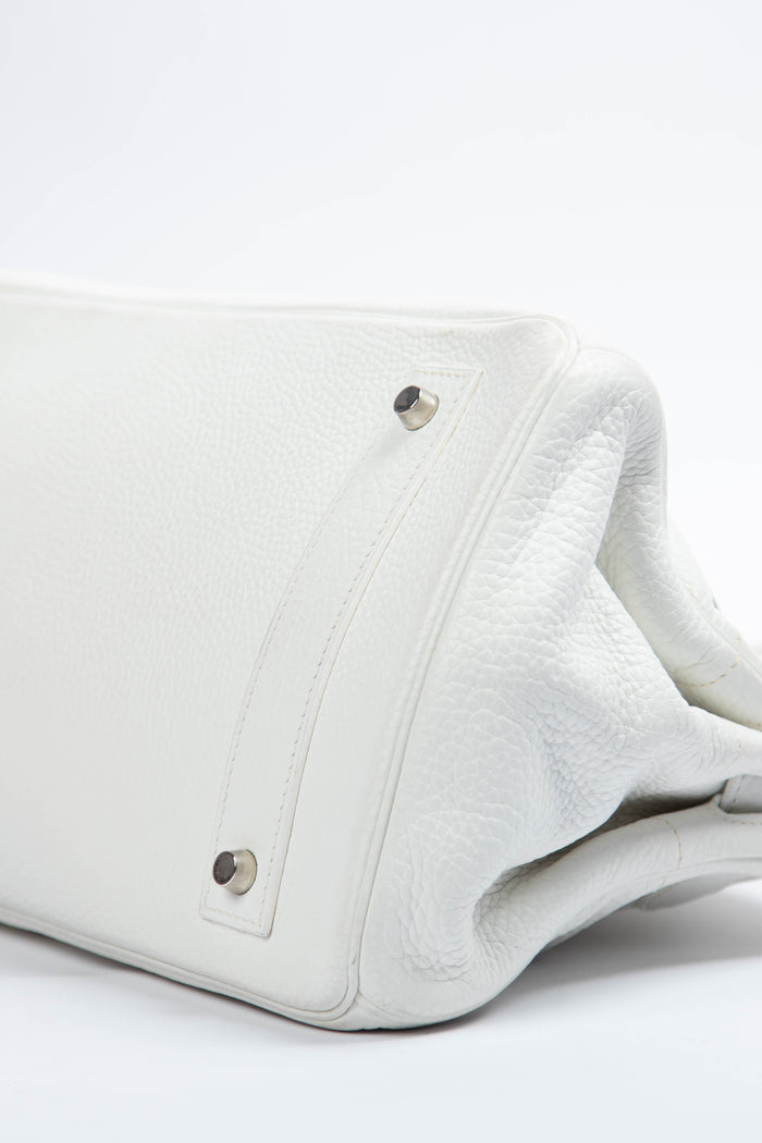 2005 Hermes White Clemence Shoulder Birkin JPG HAC SHW