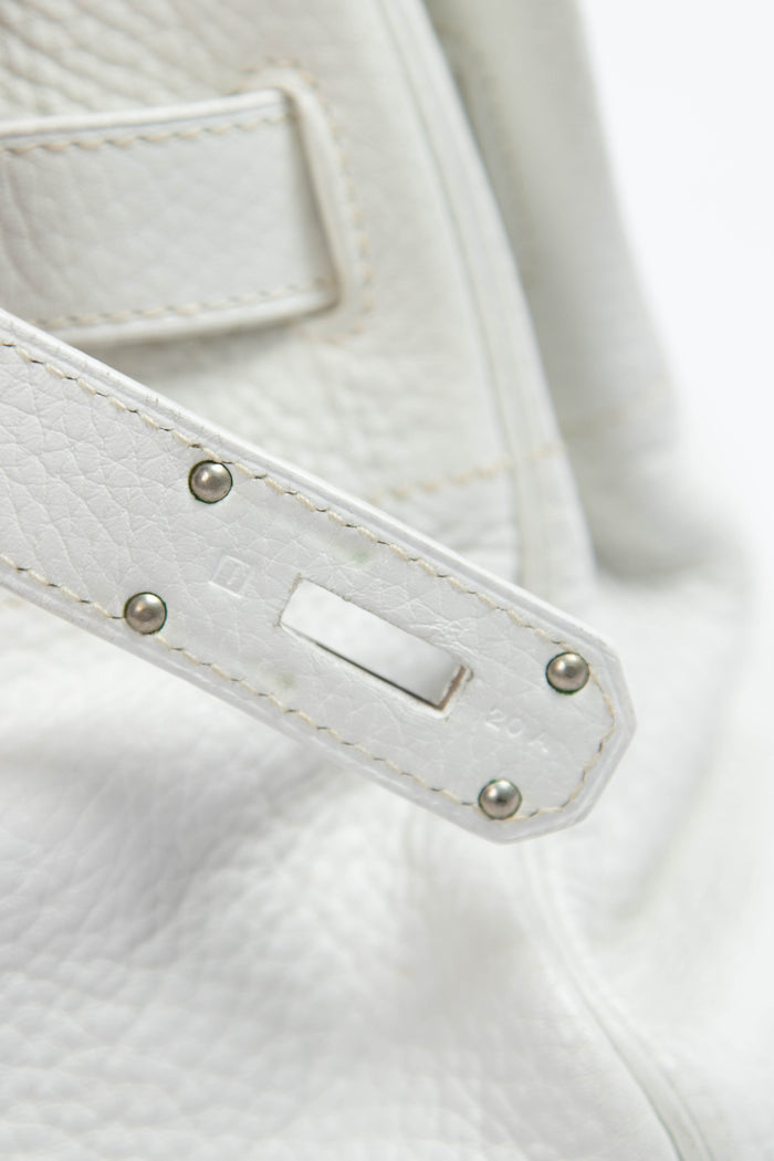 2005 Hermes White Clemence Shoulder Birkin JPG HAC SHW