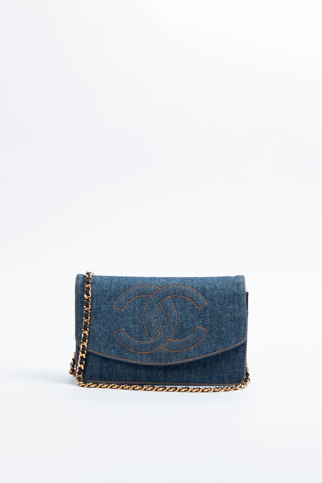 Vintage Chanel Denim Wallet on Chain