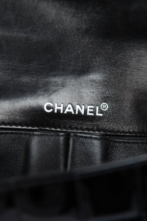 2000s Chanel Patent Leather Chocolate Bar East West Shoulder Bag