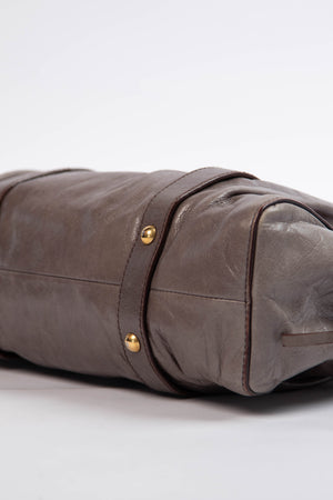 2000s Miu Miu Dark Taupe Vitello Shoulder Bag