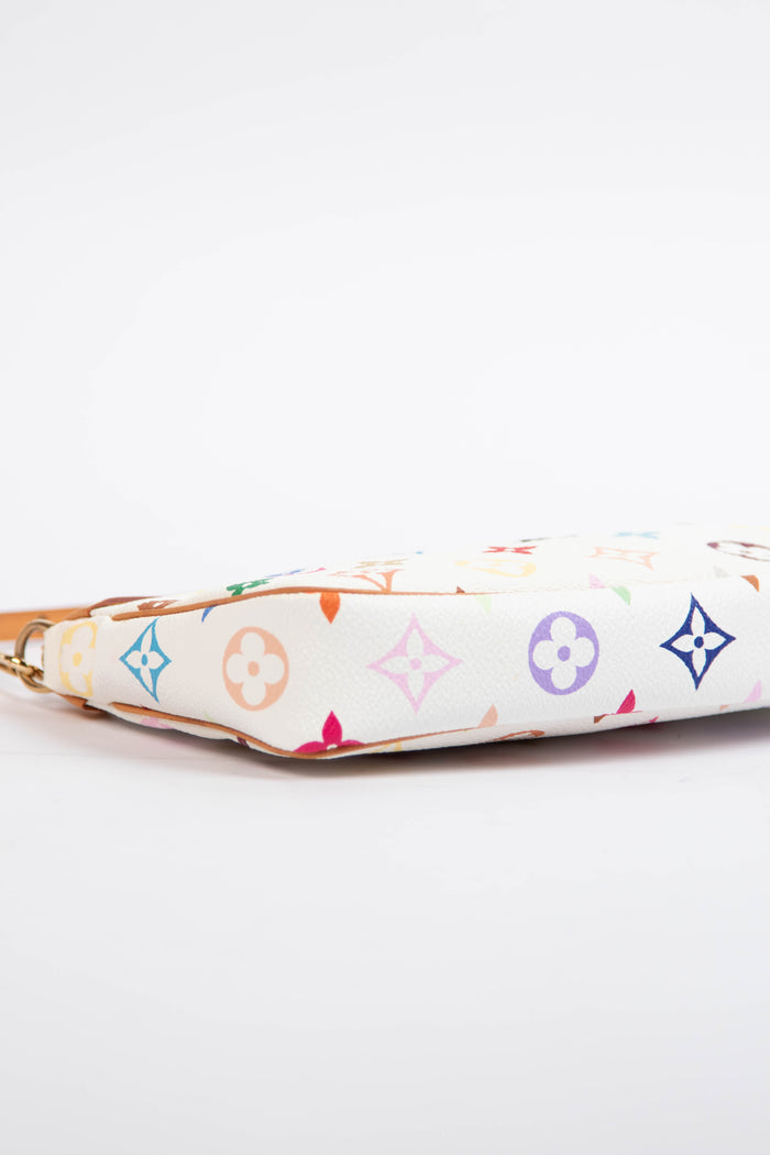 2000s Louis Vuitton x Takashi Murakami White Multicolour Pochette Accessoires