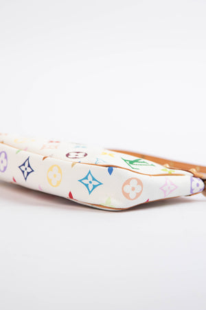 2000s Louis Vuitton x Takashi Murakami White Multicolour Pochette Accessoires