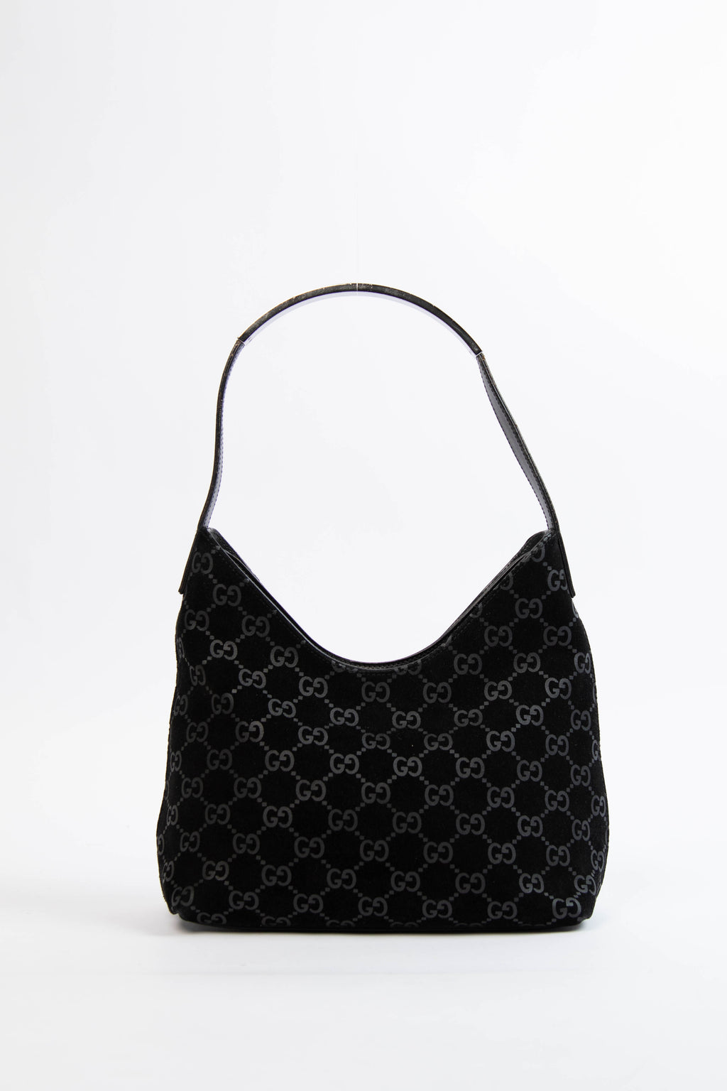 90s Gucci Tom Ford Black Monogram Shoulder Bag