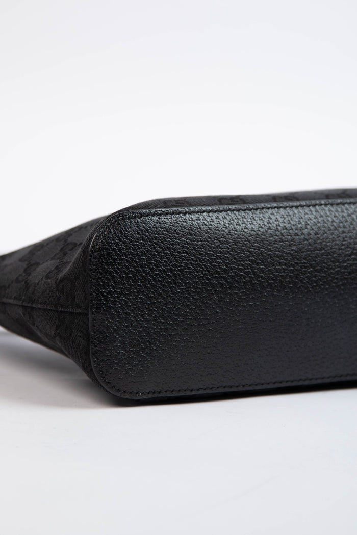 Vintage Gucci Black GG Monogram Canvas Shoulder Bag