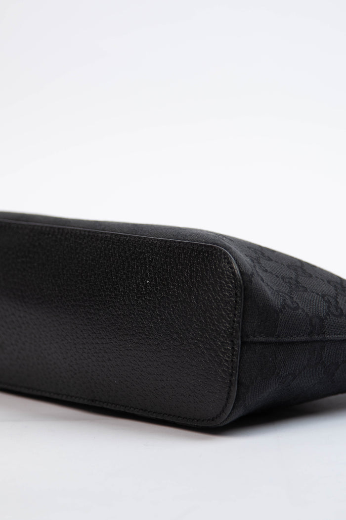 Vintage Gucci Black GG Monogram Canvas Shoulder Bag