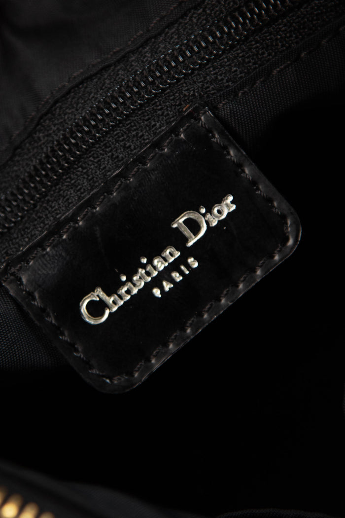 2000s Christian Dior Black Monogram Canvas Small Boston Bag