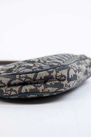2000s Christian Dior Monogram Navy Trotter Saddle Bag