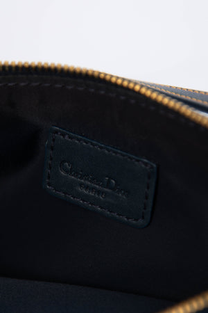 2000s Christian Dior Monogram Navy Trotter Saddle Bag