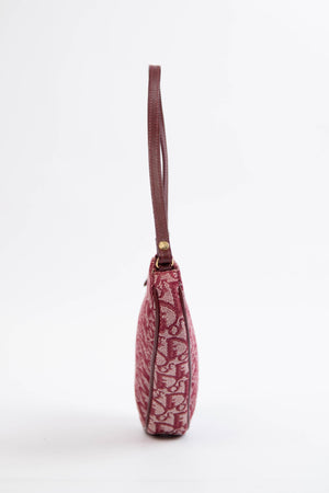2000s Christian Dior Red Monogram Trotter Saddle Bag
