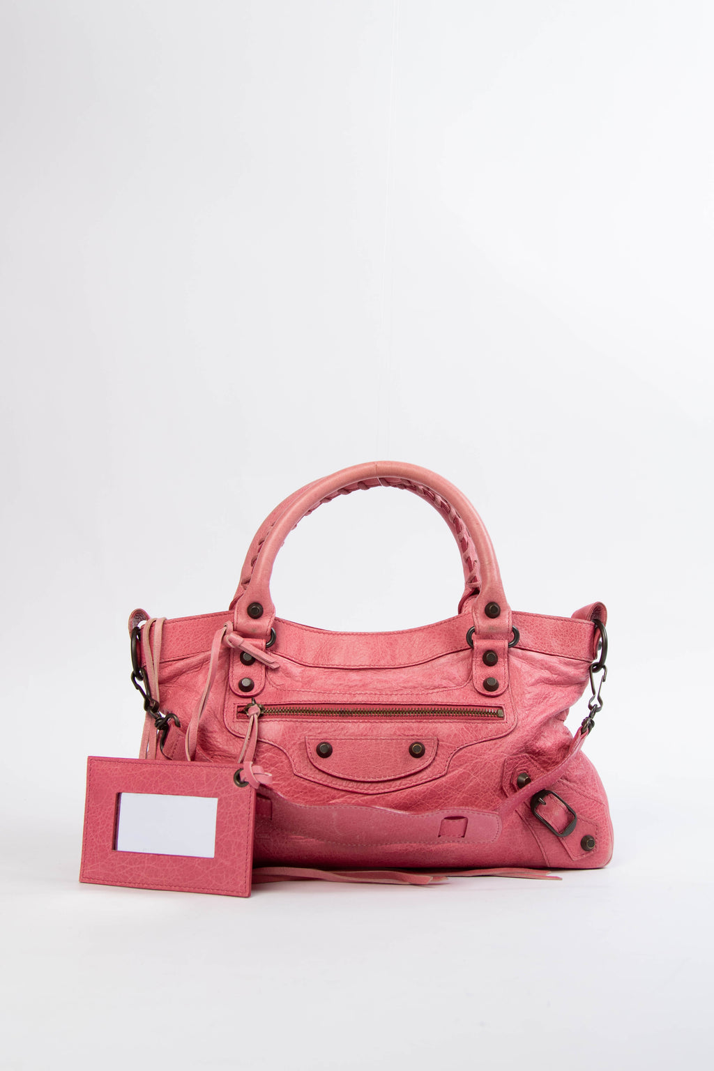 2010s Balenciaga Light Pink Leather First City Shoulder Bag