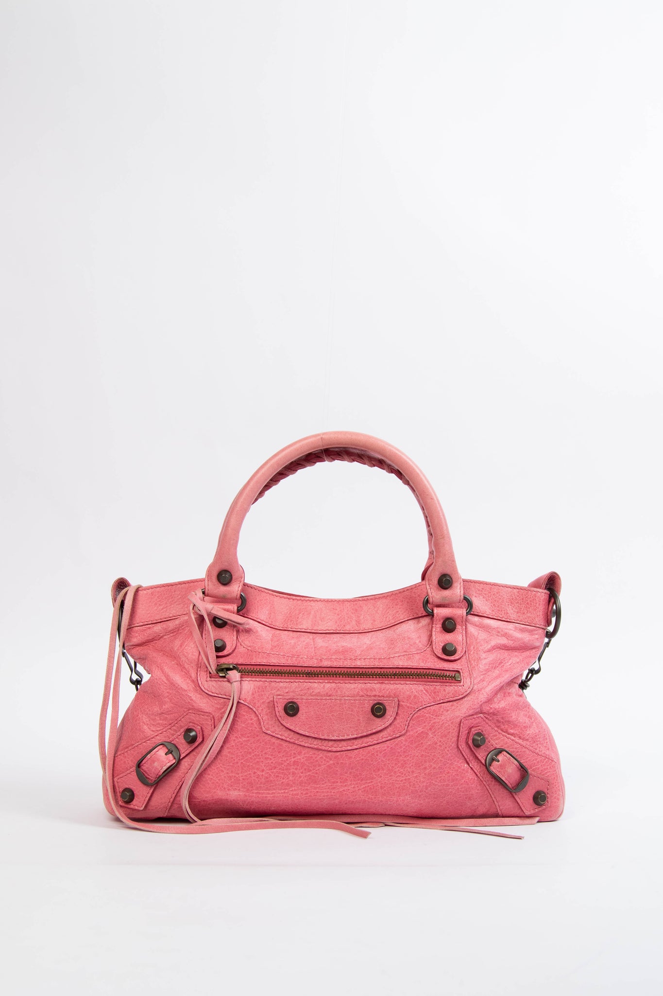 2010s Balenciaga Light Pink Leather First City Shoulder Bag