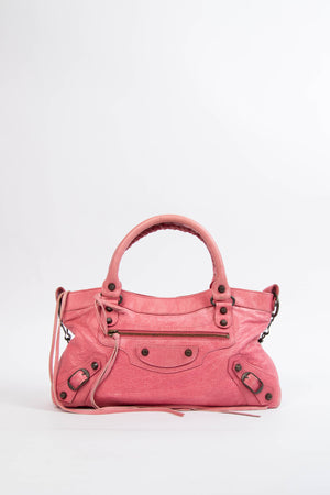 2010s Balenciaga Light Pink Leather First City Shoulder Bag