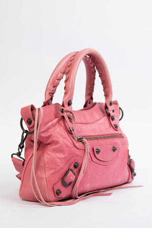 2010s Balenciaga Light Pink Leather First City Shoulder Bag