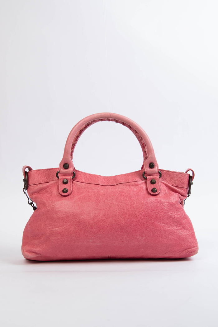 2010s Balenciaga Light Pink Leather First City Shoulder Bag