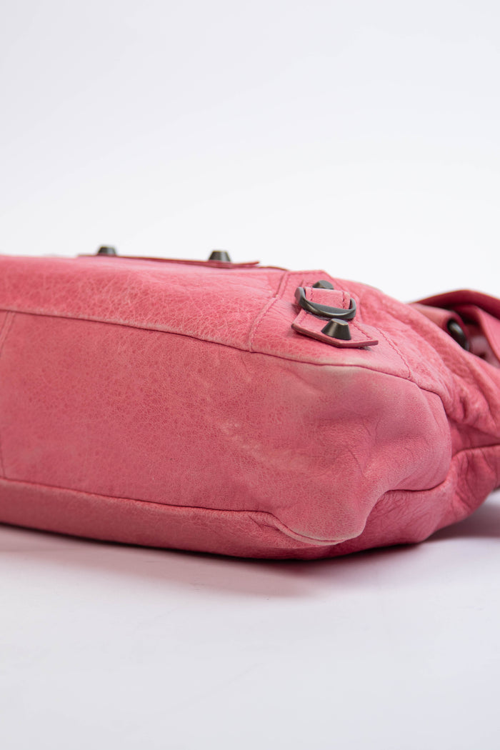 2010s Balenciaga Light Pink Leather First City Shoulder Bag
