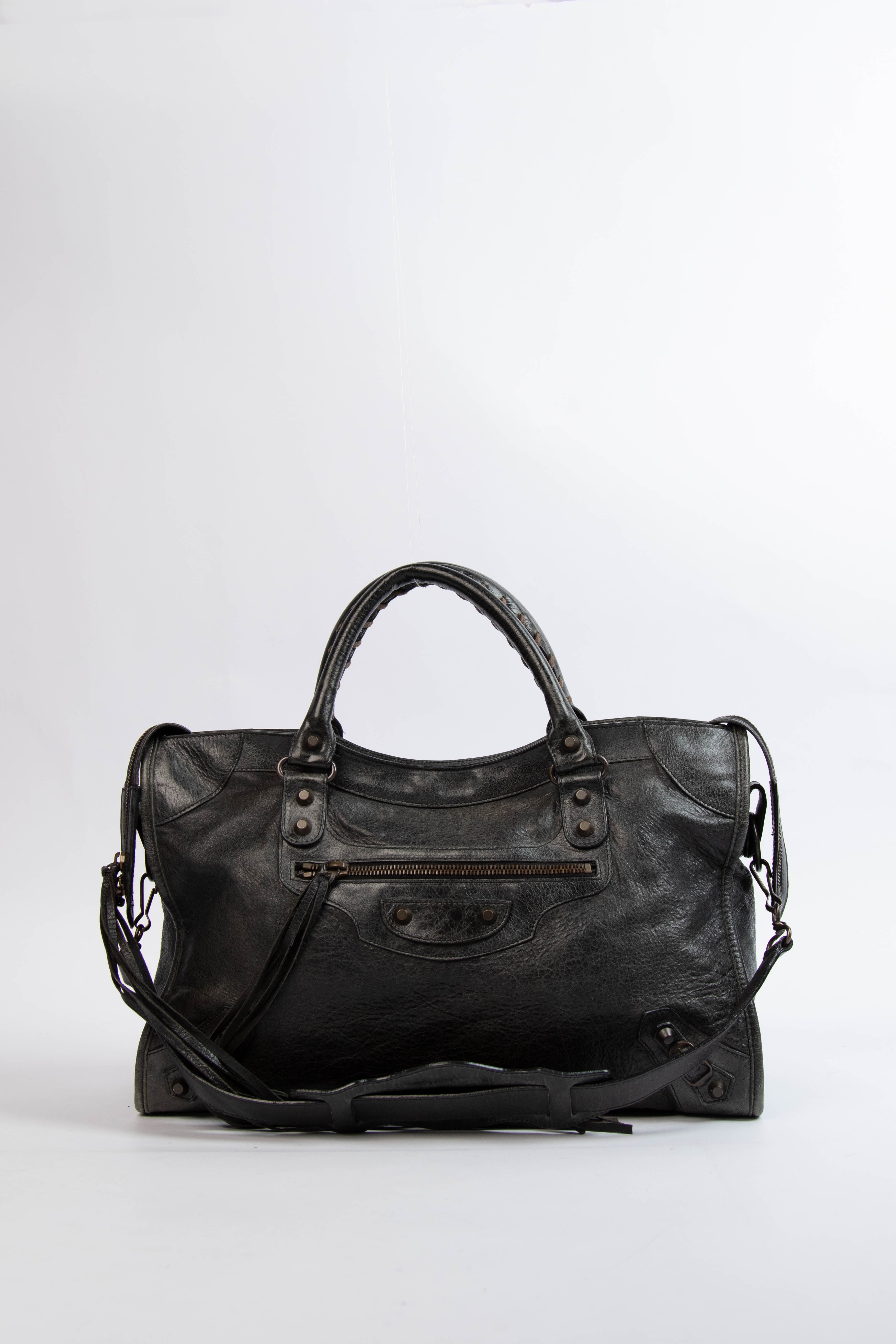 City leather handbag Balenciaga Black in Leather - 36253798