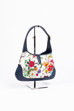 RARE Gucci Jackie Floral Canvas Shoulder Bag