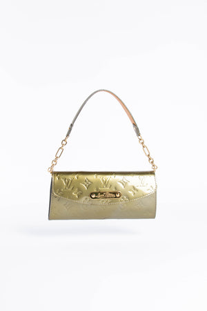 Sunset boulevard patent leather handbag Louis Vuitton Green in