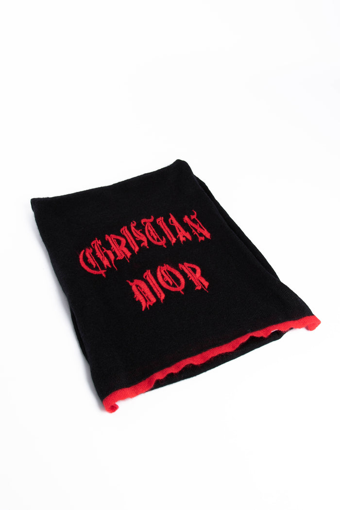 2000s Christian Dior Black Mohair Scarf