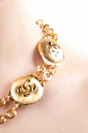 RARE Vintage Chanel Gold CC Medalion Necklace
